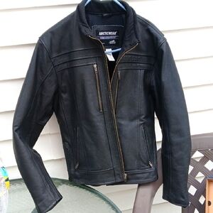 ARTICAT ARCTICWEAR Men's Black LEATHER Jacket. EUC SZ L